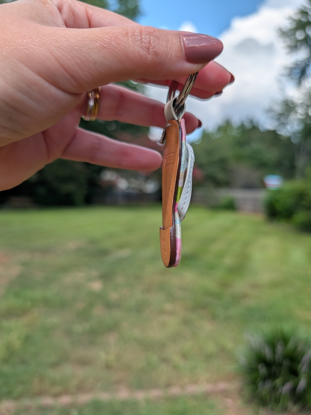 Y2K Coach Legacy Stripe flip flop keychain/bag charm - Gem